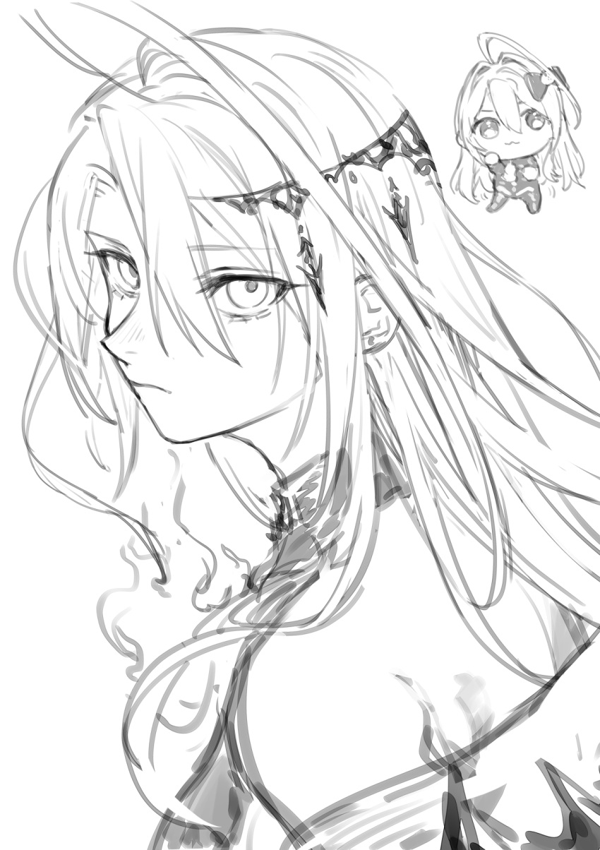 ahoge, chibi, elizabeth_rose_bloodflame, fire, hair_ornament, highres, hololive, hololive_english