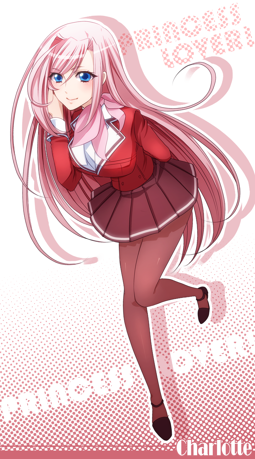 gojoe, highres, long_hair, long_legs, pantyhose, pink_hair, princess_lover, solo