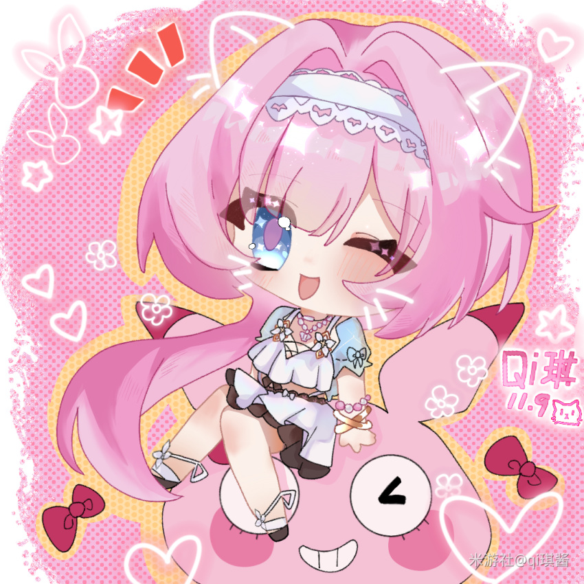1girl, animal_ears, bare_legs, bikini, blue_eyes, cat_ears, chibi, chibi_only