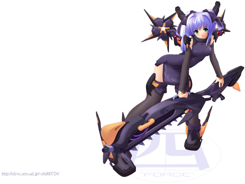 game_cg, hair_ornament, mecha_musume, side_slit, specineff_(series), specineff_the_end, thighhighs, virtual-on, virtual_on, wallpaper, zbd60724