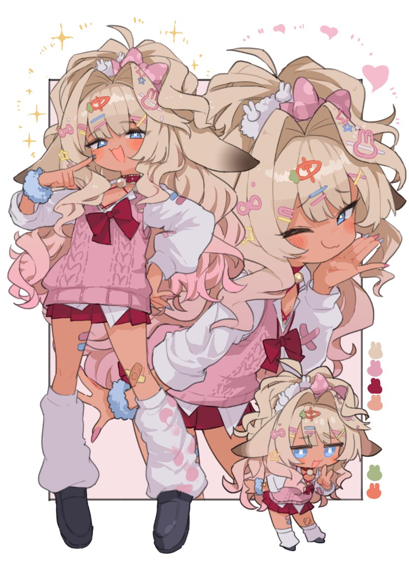 1girl, animal_ears, bandaid, bandaid_on_arm, bandaid_on_clothes, bandaid_on_knee, bandaid_on_leg, bandaid_on_thigh