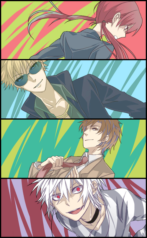blonde_hair, brown_hair, choker, column_lineup, etzali, issa_(sorako45), long_hair, musujime_awaki