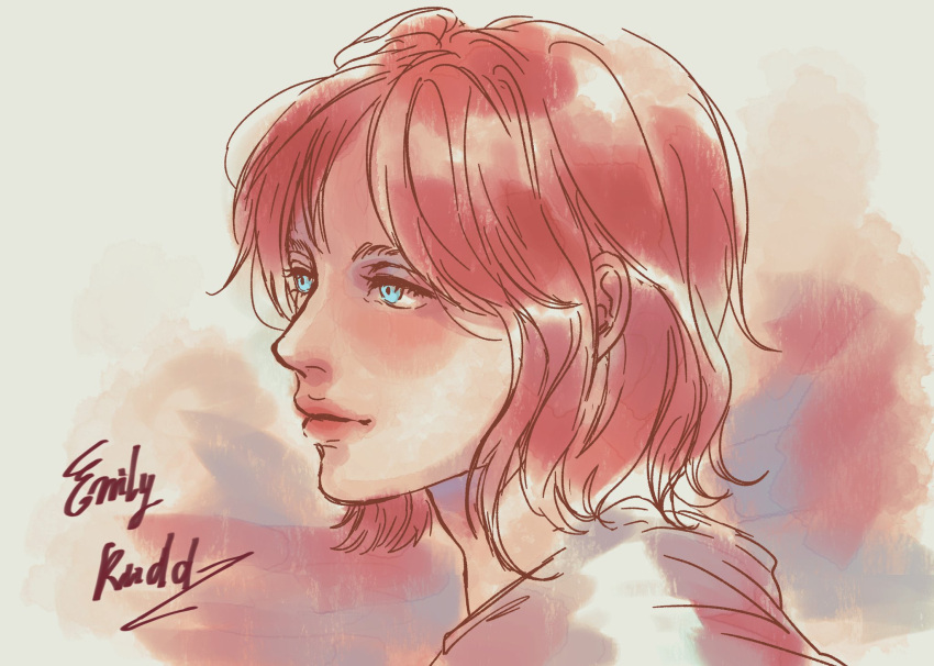 1girl, blue_eyes, close-up, closed_mouth, commentary, emily_rudd, english_commentary, highres