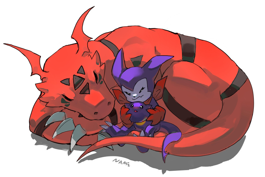 absurdres, bodysuit, claws, closed_eyes, colored_skin, digimon, digimon_(creature), dot_nose