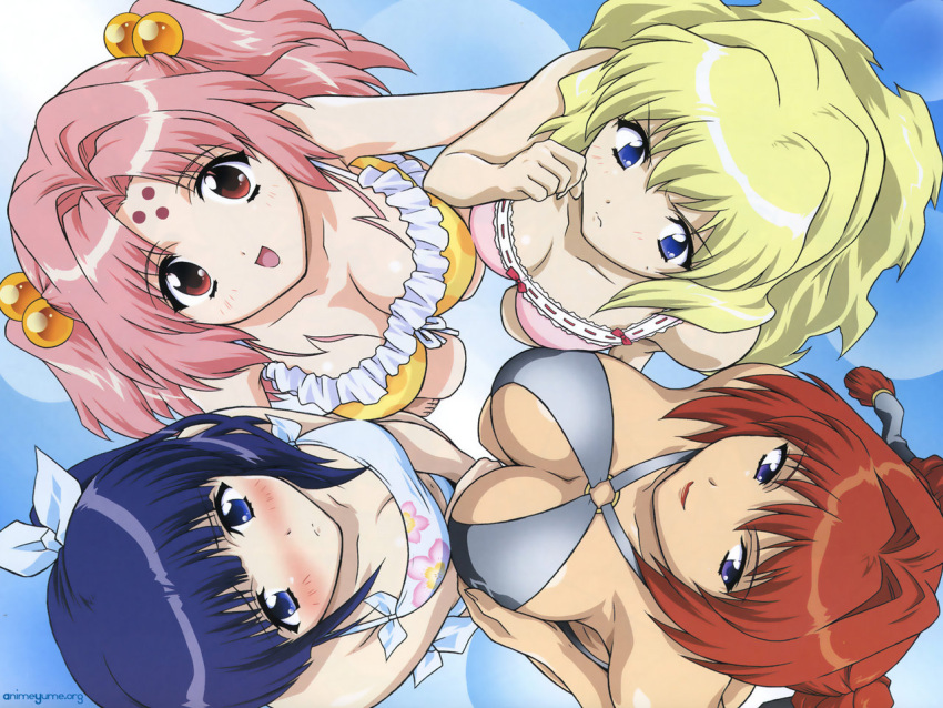 cleavage, fukuyama_lisa, girls_bravo, koyomi_hare_nanaka, maharu_sena_kanaka, swimsuit