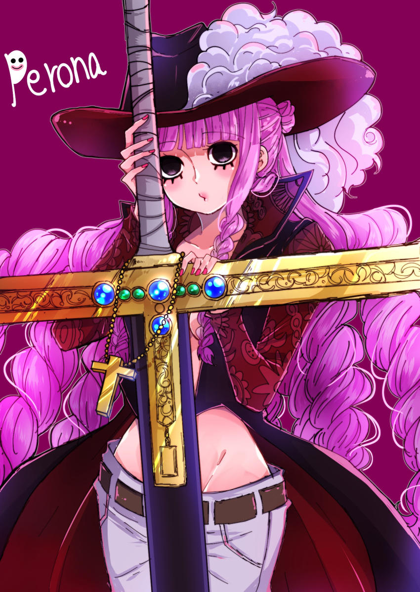 1girl, alternate_hair_length, alternate_hairstyle, belt, black_cape, black_eyes, blunt_bangs, braid