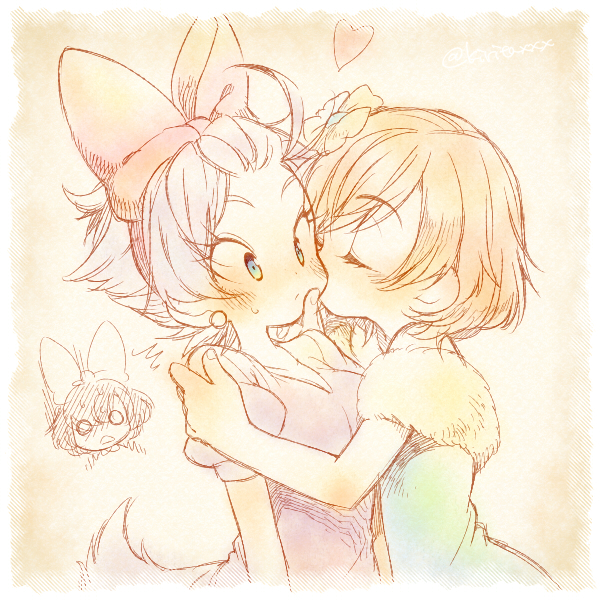 3girls, blank_eyes, blue_eyes, bow_hairband, brown_hair, clarice_(disney), daisy_duck, disney