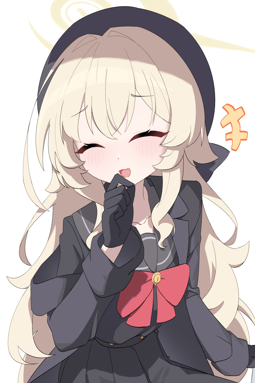 1girl, absurdres, beret, black_coat, black_gloves, black_hat, black_sailor_collar, black_serafuku