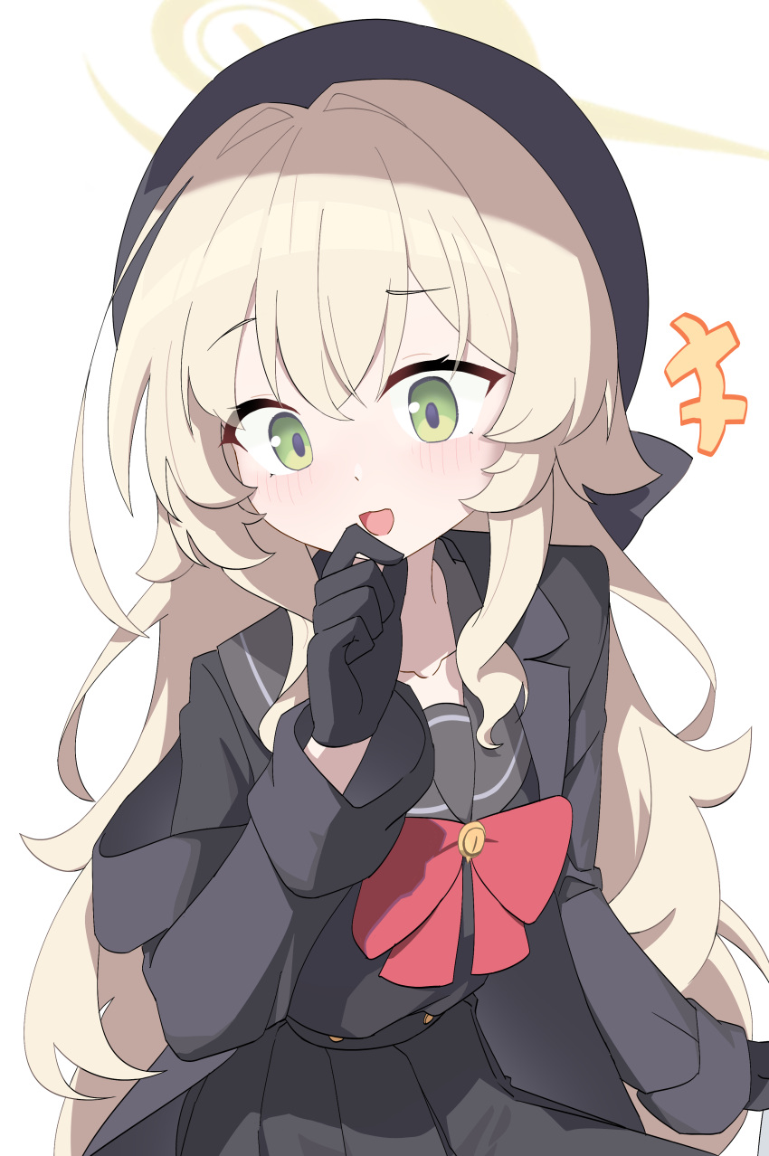 1girl, absurdres, beret, black_coat, black_gloves, black_hat, black_sailor_collar, black_serafuku