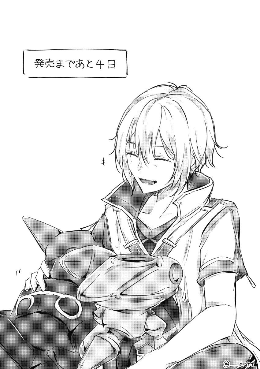+++, 1boy, :d, ^_^, absurdres, closed_eyes, commentary_request, countdown