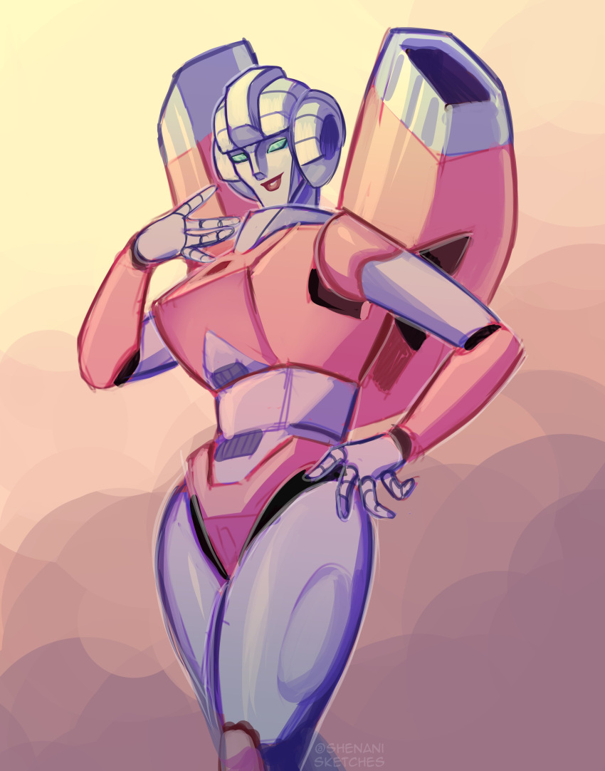 1girl, absurdres, arcee, autobot, backpack, bag, breasts, helmet