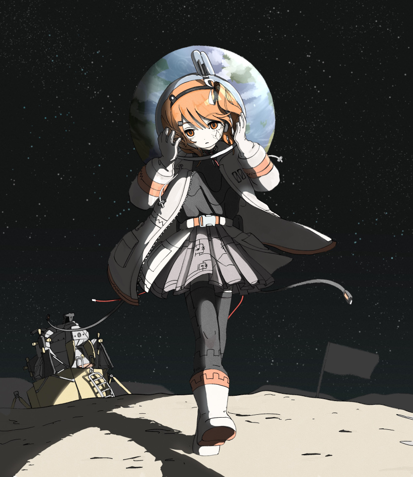1girl, a.i._voice, absurdres, adachi_rei, belt, black_shirt, black_thighhighs, boots