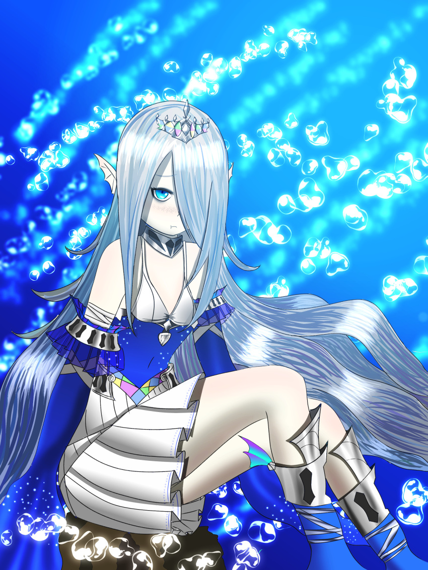 1girl, absurdres, bikini, bubble_background, duel_monster, hair_between_eyes, highres, mikage_ran_(artist)