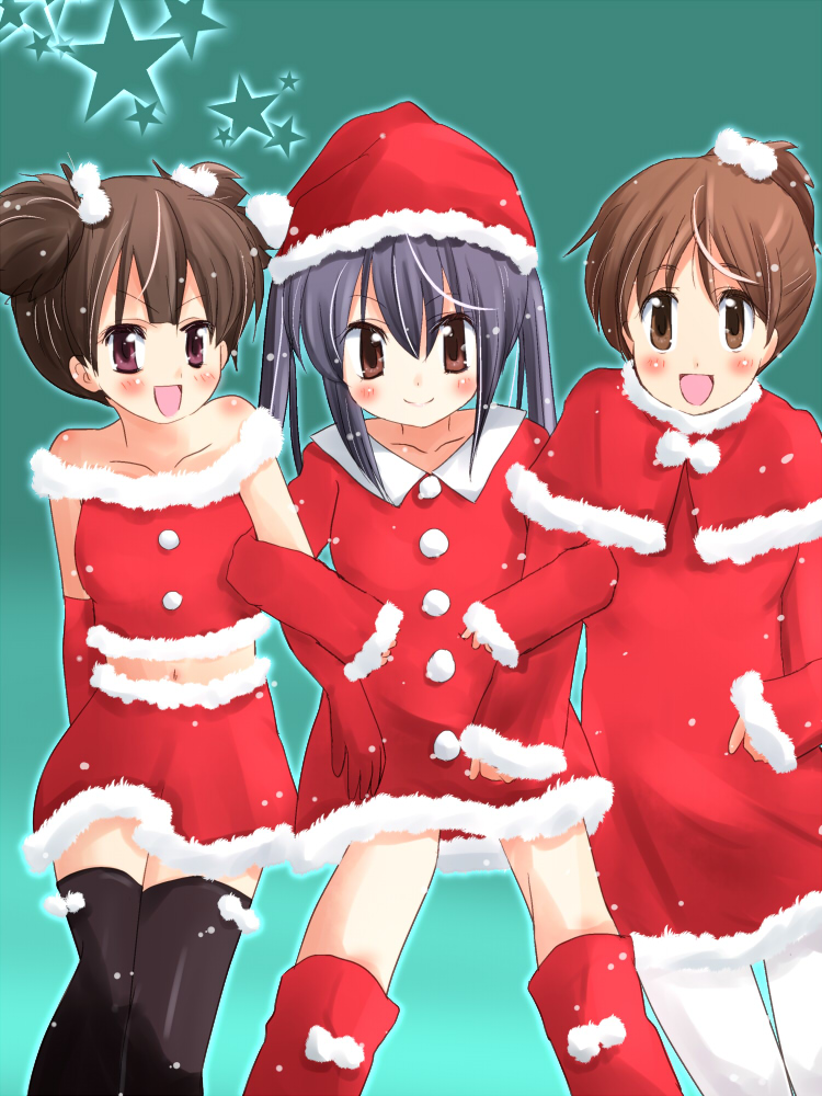 black_hair, brown_eyes, brown_hair, christmas, hirasawa_ui, hoshi_mirin, k-on!, long_hair