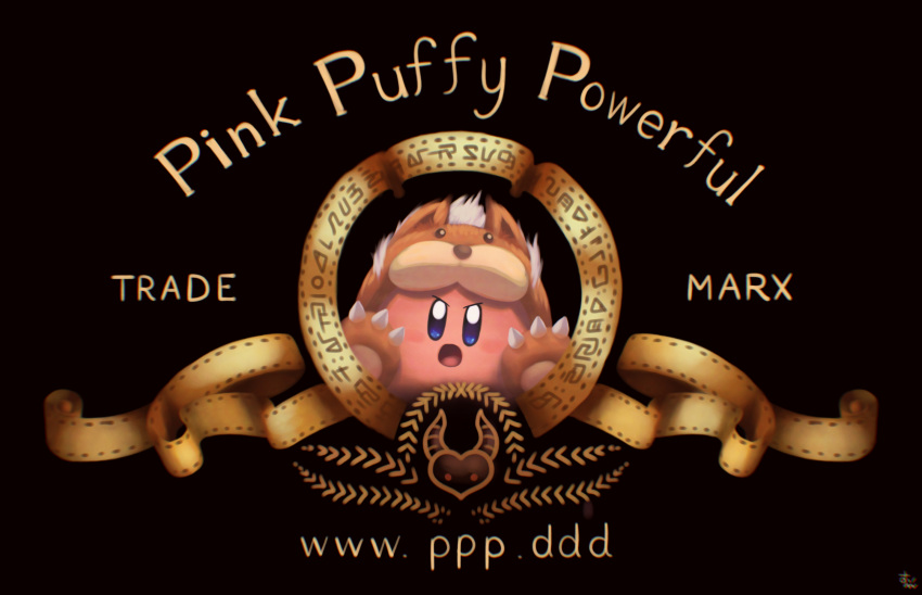 animal_costume, animal_ear_headwear, animal_ears, animal_hands, animal_kirby, black_background, blue_eyes, blush_stickers