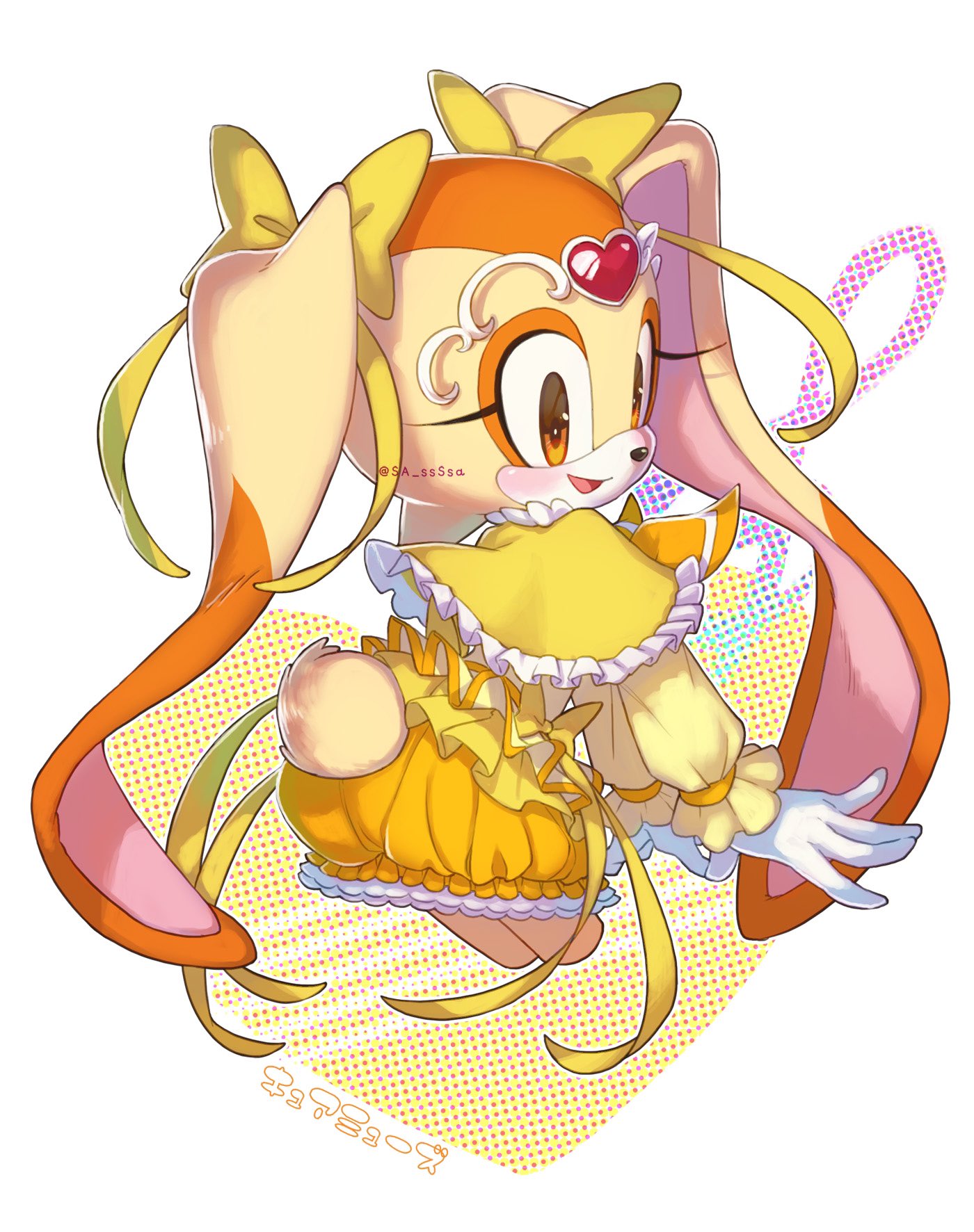 1girl, animal_ears, animal_nose, blush, boots, bow, brooch, brown_eyes