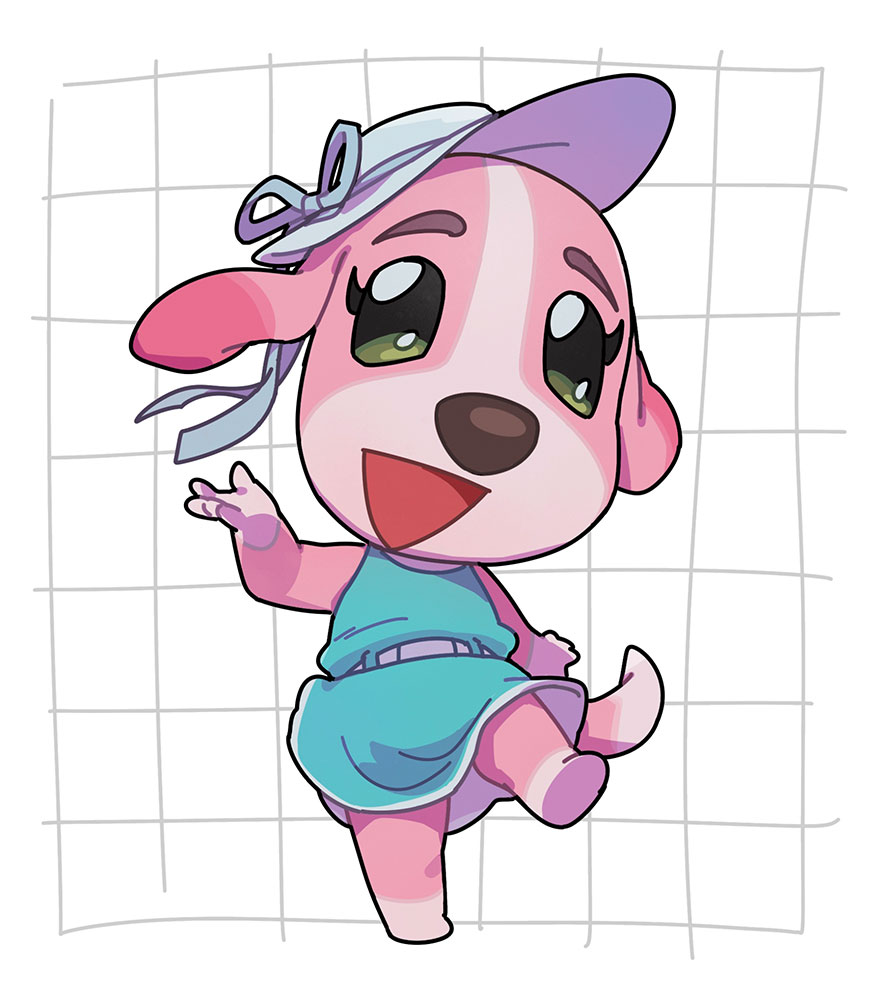 1girl, animal_crossing, animal_ears, animal_nose, aqua_dress, body_fur, chibi, chibi_only