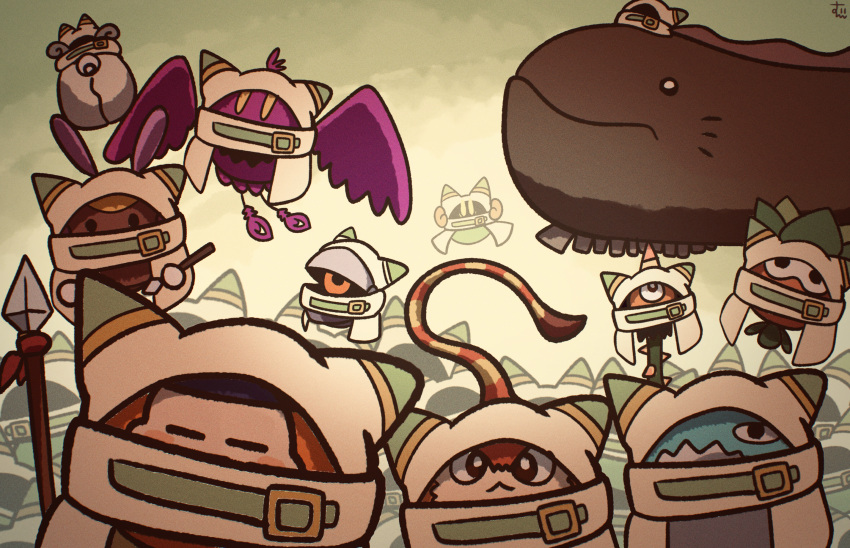 animal_ear_hood, bandana, bandana_waddle_dee, belt, belt_buckle, belt_collar, blue_bandana, blush_stickers