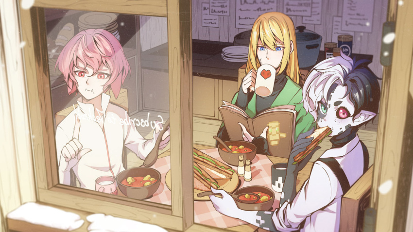 1other, 2boys, androgynous, animal_ears, animification, bird_boy, bird_wings, black_hair
