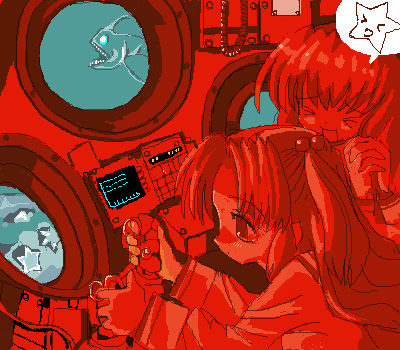 >_<, 2girls, blush, clannad, closed_mouth, commentary_request, deep_sea, expressionless