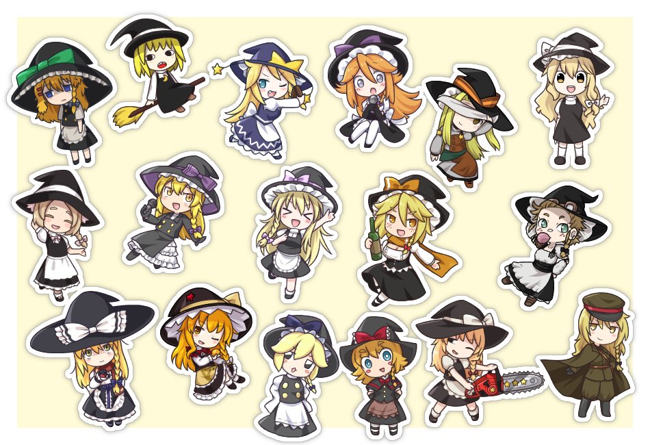 >_<, <o>_<o>, 6+girls, :d, agucala_(cookie), akane_(cookie), apron, azusa_(cookie)