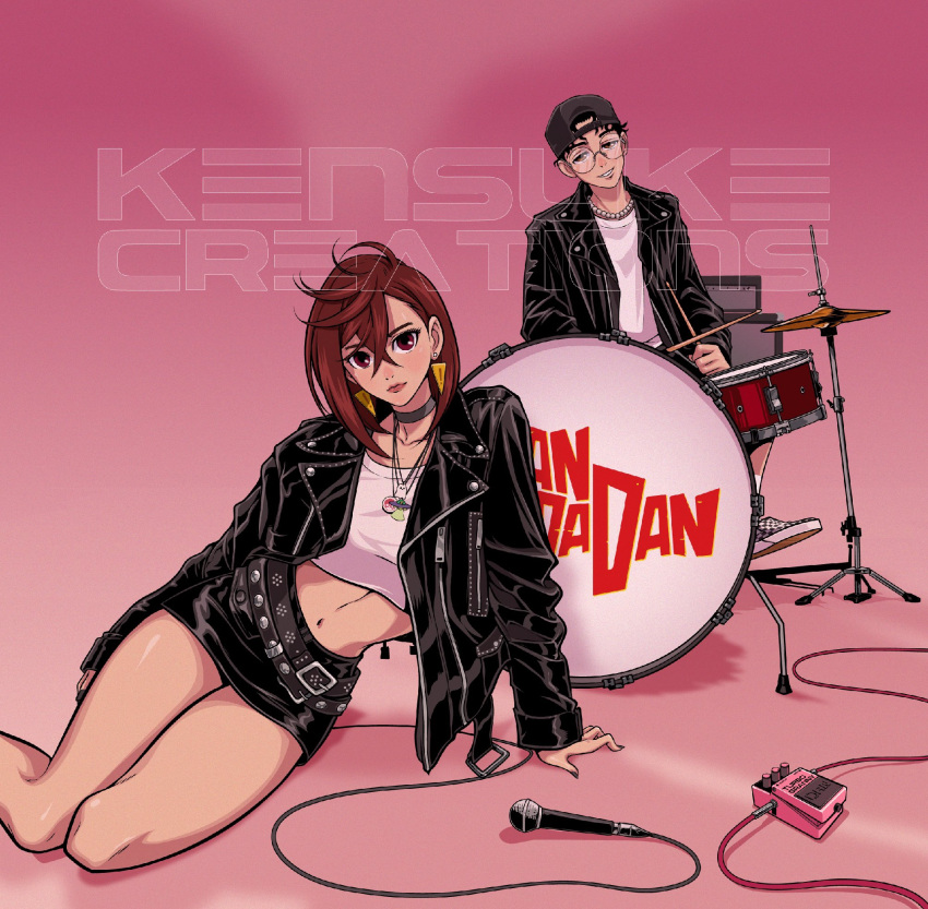 1boy, apt._(rose_&amp;_bruno_mars), artist_name, ayase_momo, black_hair, brown_hair, couple, dandadan
