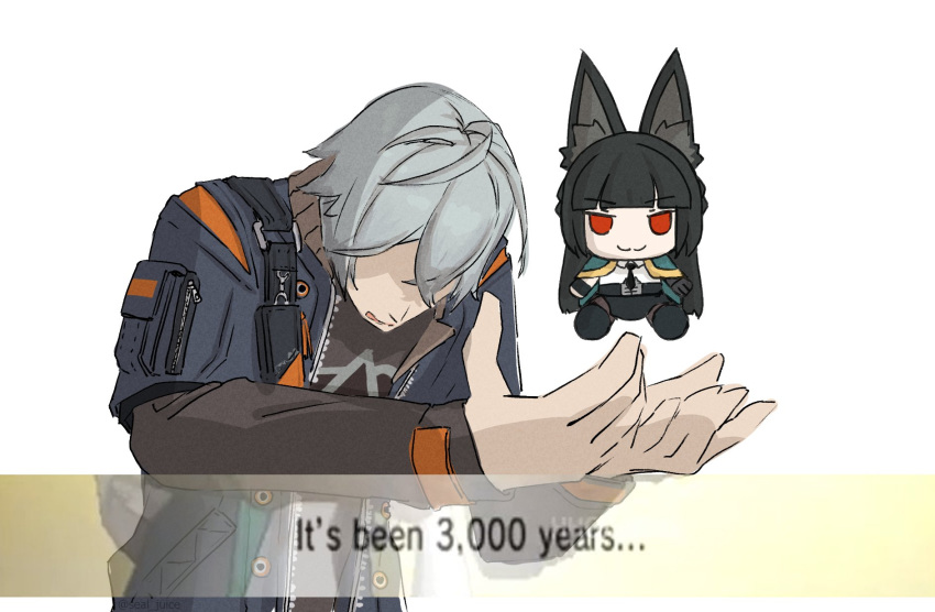 1boy, animal_ear_fluff, animal_ears, black_hair, blunt_bangs, closed_mouth, crossed_bangs, english_text