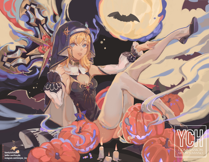 1girl, absurdres, bat_(animal), black_dress, black_tears, black_veil, blonde_hair, blue_eyes