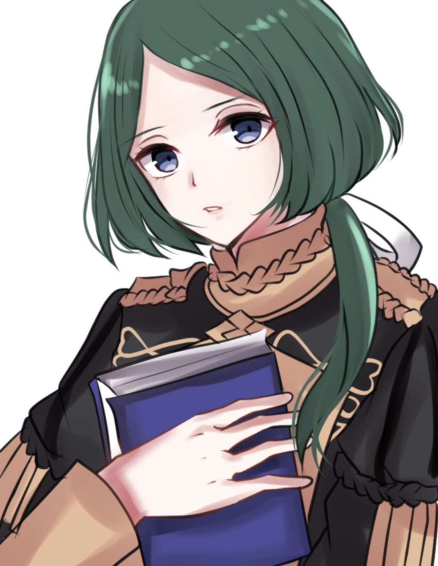 1boy, black_jacket, book, fire_emblem, fire_emblem:_three_houses, garreg_mach_monastery_uniform, green_hair, grey_eyes