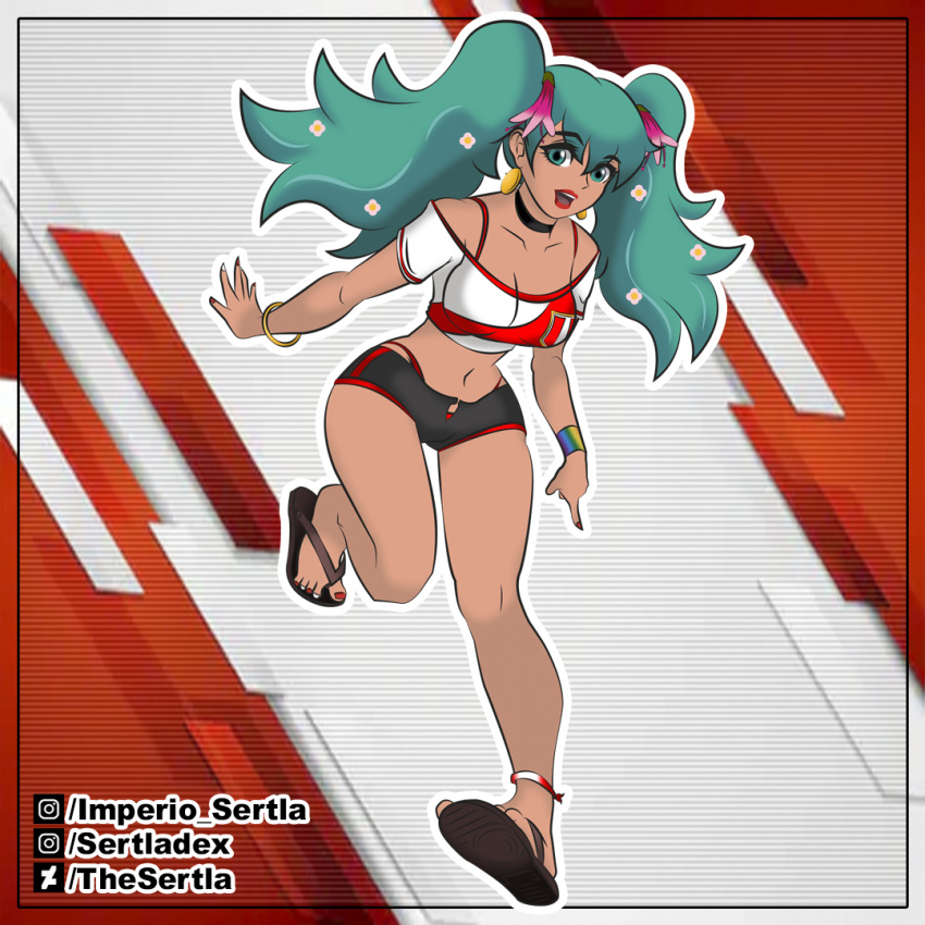 1girl, hatsune_miku, non-web_source, peru, peruvian_football_federation, peruvian_miku, soccer_uniform, solo