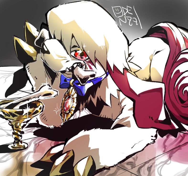 artist_name, body_fur, bone, bone_in_mouth, brown_fur, commentary_request, digimon, digimon_(creature)