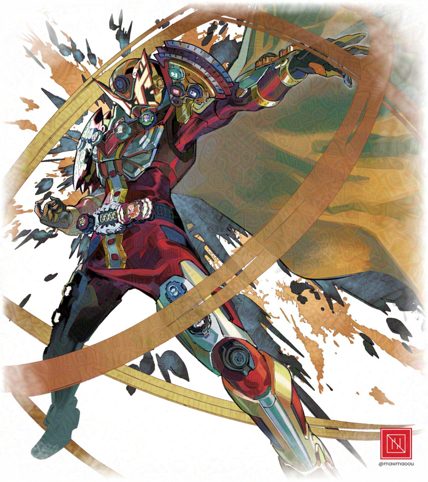 1boy, alternate_costume, armor, bodysuit, cape, english_text, geiz_majesty, geiz_majesty_rider_watch