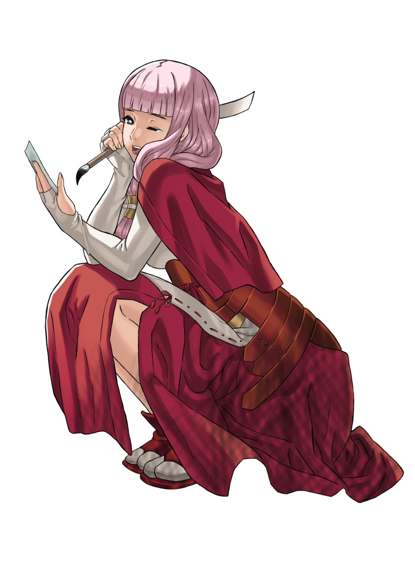 1girl, blunt_bangs, fire_emblem, fire_emblem_fates, full_body, highres, holding, holding_paintbrush