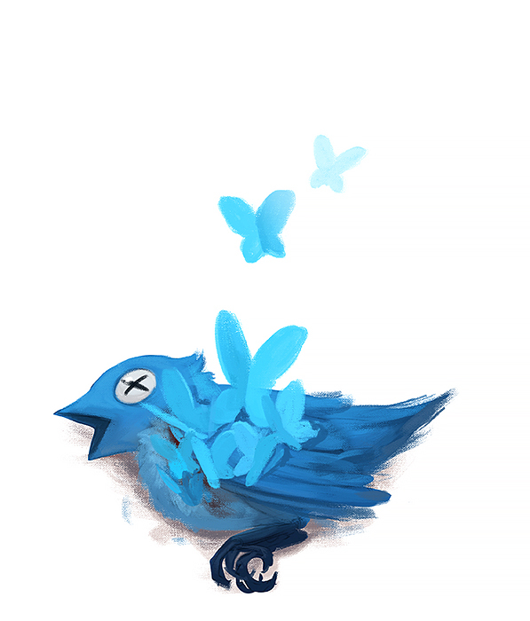 animal_focus, beak, bird, blue_bird, blue_butterfly, bluesky, bug, butterfly