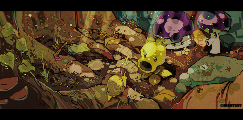fume-shroom_(plants_vs_zombies), highres, hightguy, leaf, letterboxed, no_humans, plant, plants_vs_zombies, repeater_(plants_vs_zombies), scaredy-shroom_(plants_vs_zombies), snail