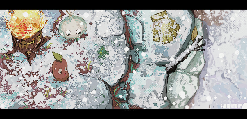 coffee_bean_(plants_vs_zombies), garlic_(plants_vs_zombies), highres, hightguy, letterboxed, no_humans, plant, plants_vs_zombies