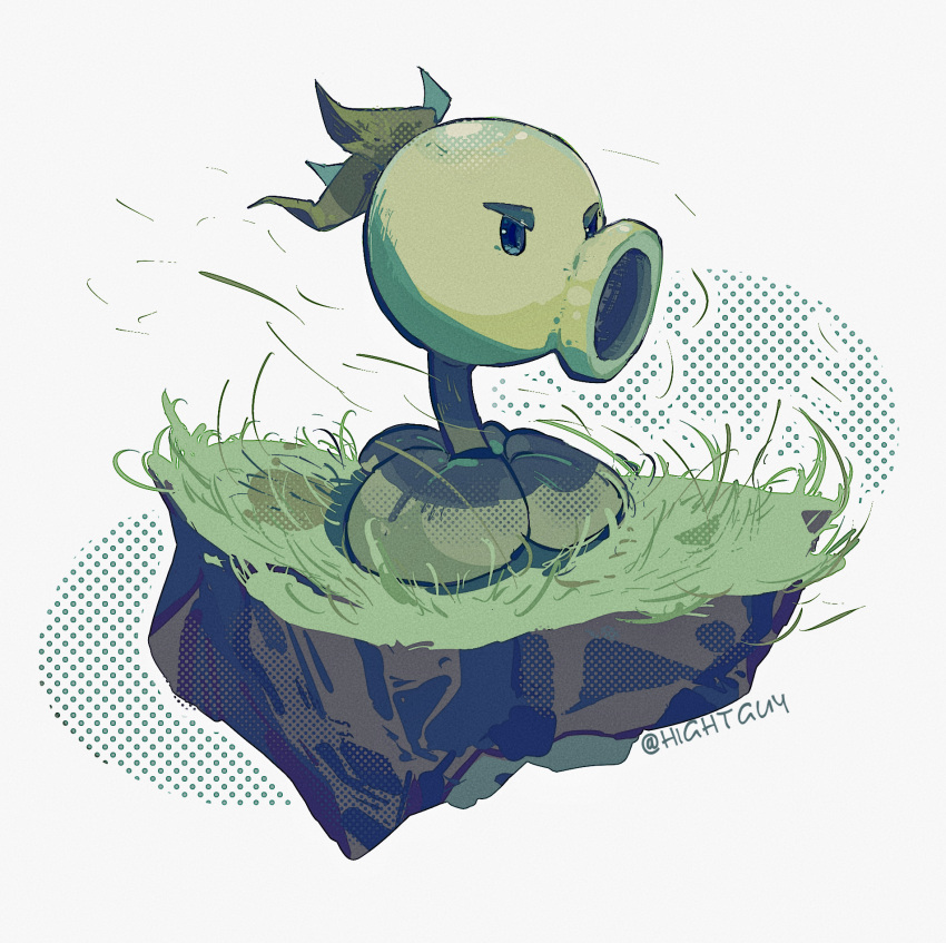 grass, highres, hightguy, no_humans, plant, plants_vs_zombies, repeater_(plants_vs_zombies), soil