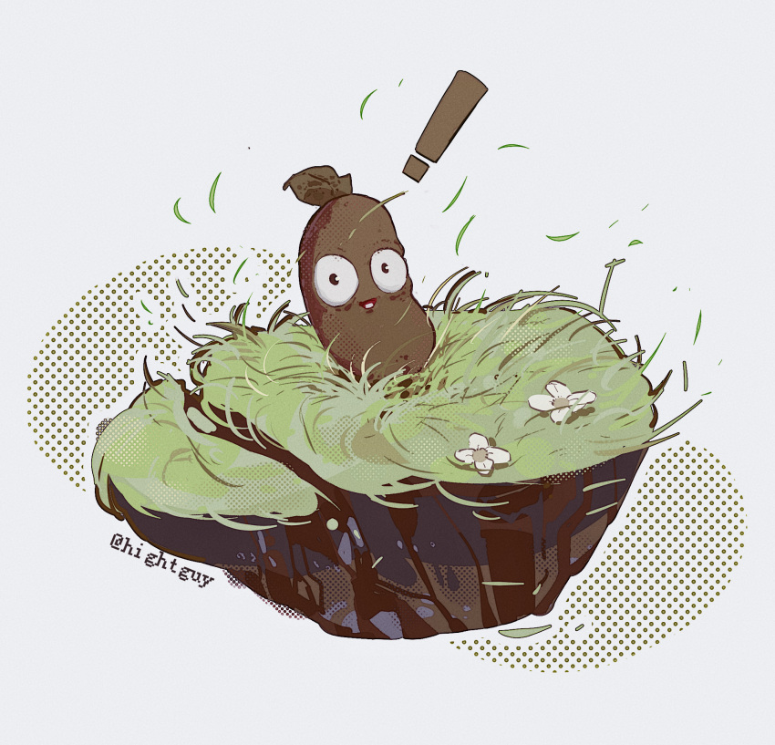 coffee_bean_(plants_vs_zombies), grass, highres, hightguy, no_humans, plant, plants_vs_zombies, white_background