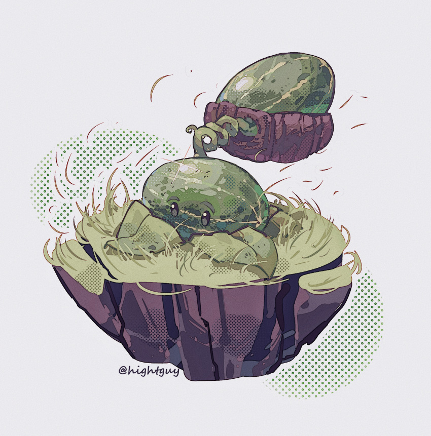 grass, highres, hightguy, melon-pult_(plants_vs_zombies), no_humans, plant, plants_vs_zombies, white_background