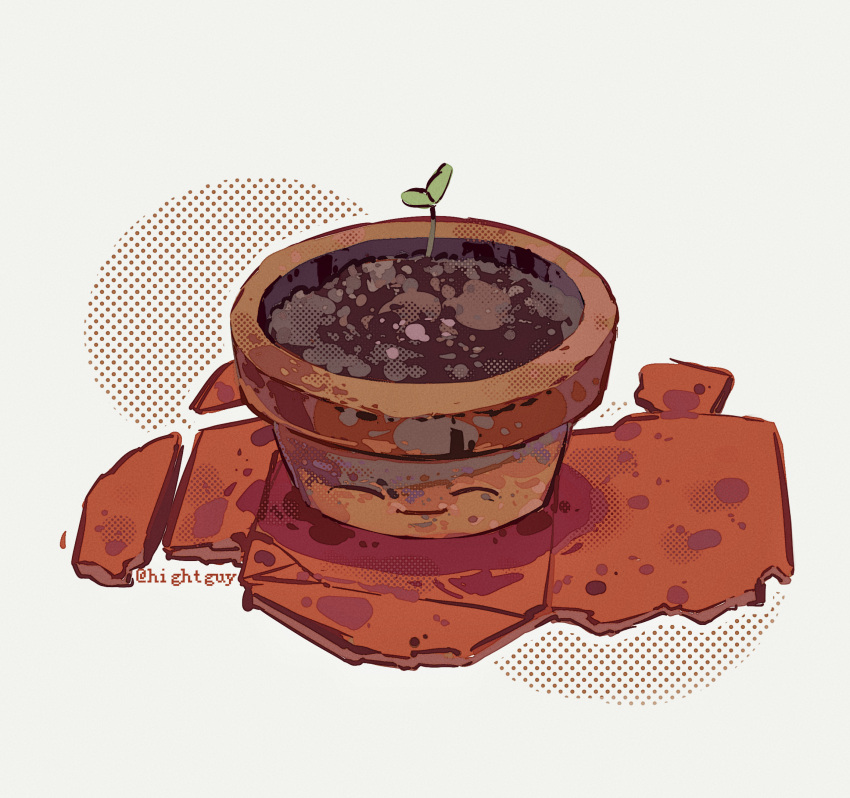 flower_pot_(plants_vs_zombies), highres, hightguy, no_humans, plant, plants_vs_zombies, tiles, white_background