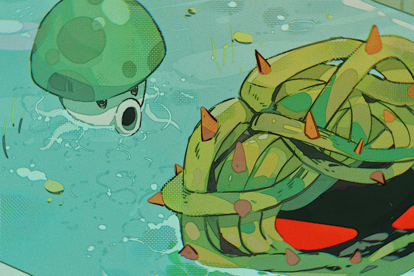 day, highres, hightguy, no_humans, outdoors, plant, plants_vs_zombies, pool