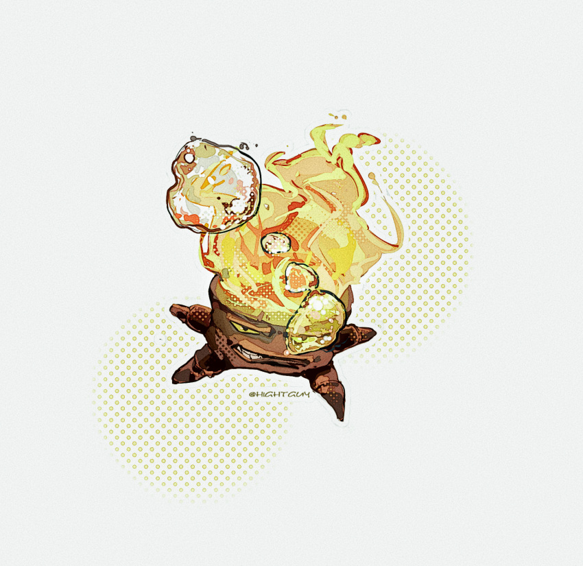 bubble, fire, highres, hightguy, no_humans, plant, plants_vs_zombies, torchwood_(plants_vs_zombies)