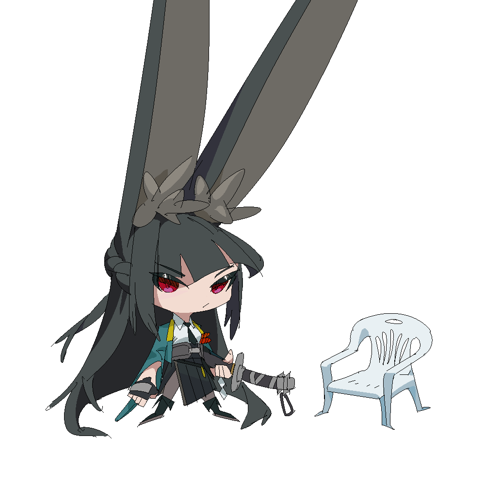132_(353488448), 1girl, animal_ear_fluff, animal_ears, black_footwear, black_gloves, black_necktie, black_pantyhose