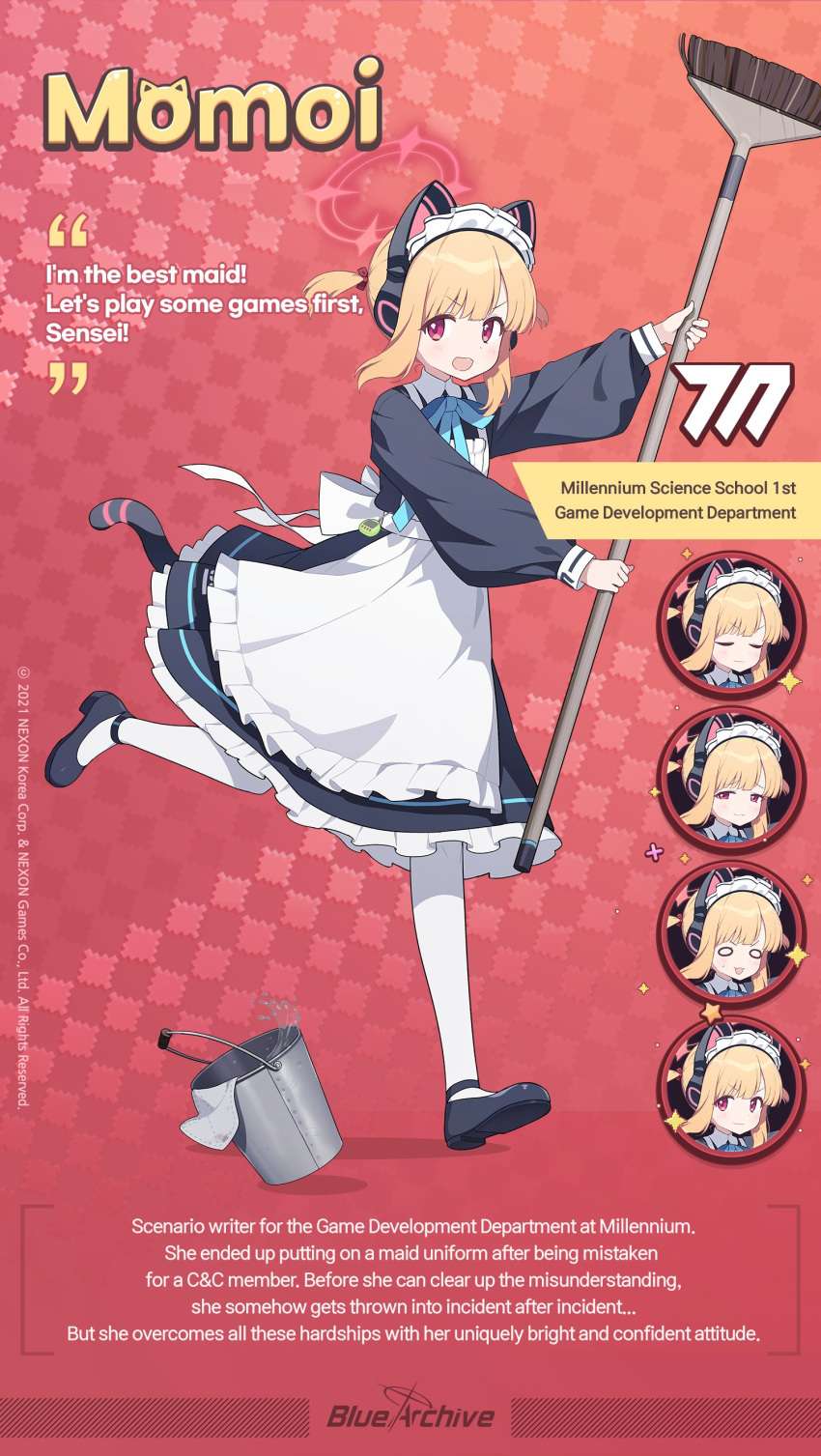 1girl, absurdres, animal_ear_headphones, animal_ears, apron, artist_request, black_dress, black_footwear