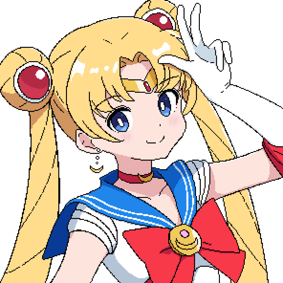 1girl, bishoujo_senshi_sailor_moon, blonde_hair, blue_eyes, blue_sailor_collar, bow, bowtie, choker