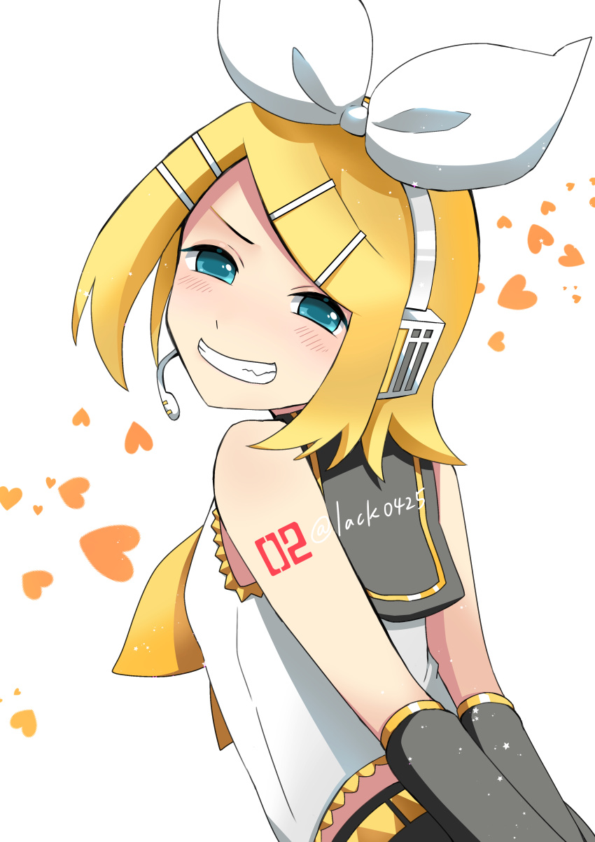 1girl, absurdres, arms_behind_back, belt, blonde_hair, blue_eyes, bow, commentary_request