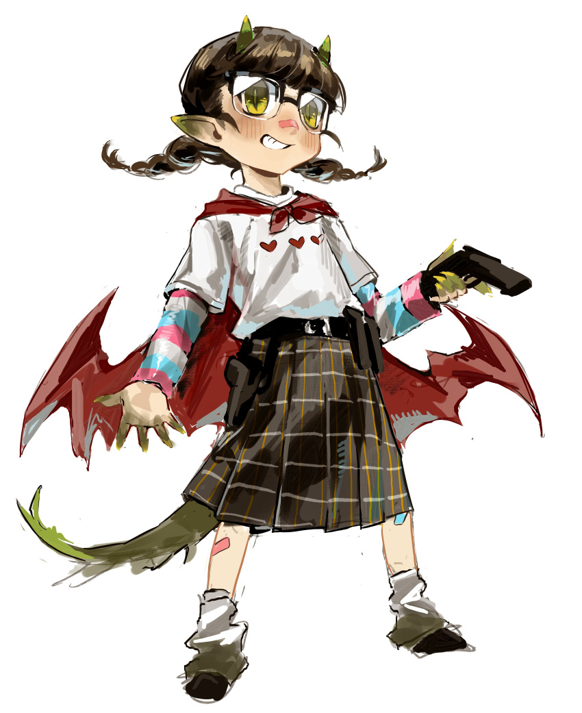 1girl, absurdres, animification, belt, braid, brown_hair, cape, child