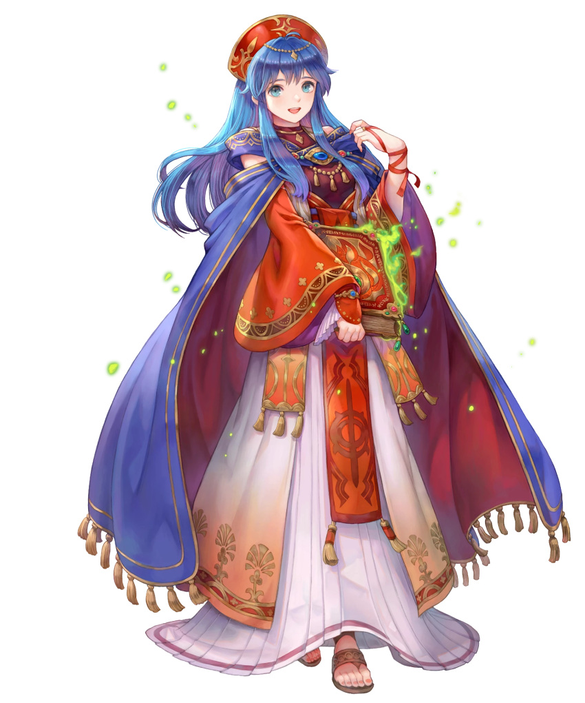 1girl, blue_cape, blue_eyes, blue_hair, cape, highres, lilina_(brilliant_flame)_(fire_emblem), lilina_(fire_emblem)