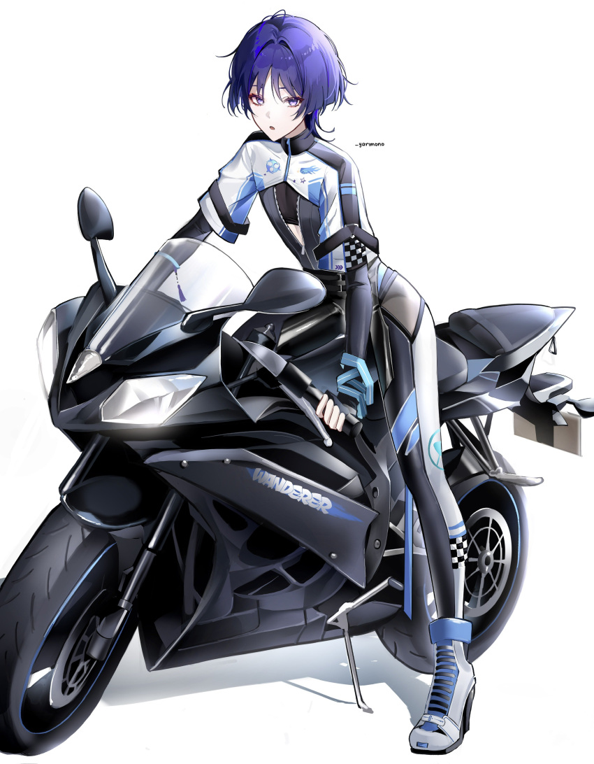 1boy, absurdres, alternate_costume, artist_name, biker_clothes, bikesuit, black_bikesuit, black_bodysuit
