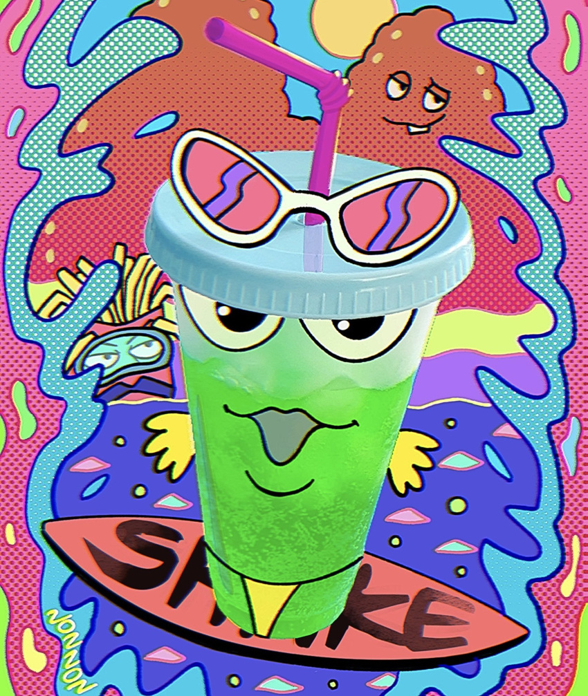 3boys, adult_swim, aqua_teen_hunger_force, artist_name, ben-day_dots, black_eyes, cartoon_network, colorful